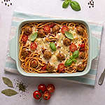 Abbildung des Rezepts Hackbällchen-Pasta aus dem Ofen
