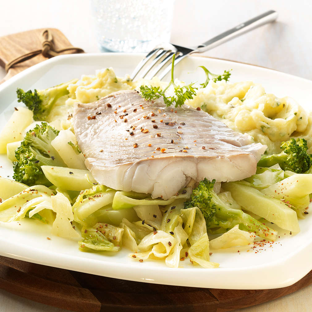 Zobrazit Rybí filé s brokolicí a kedlubnou receptů