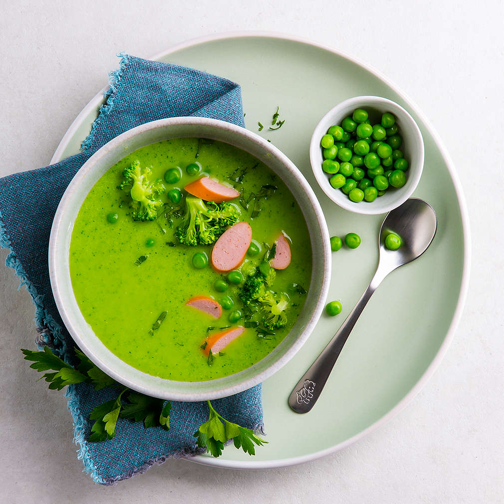 Abbildung des Rezepts Grüne Suppe mit Würstchen
