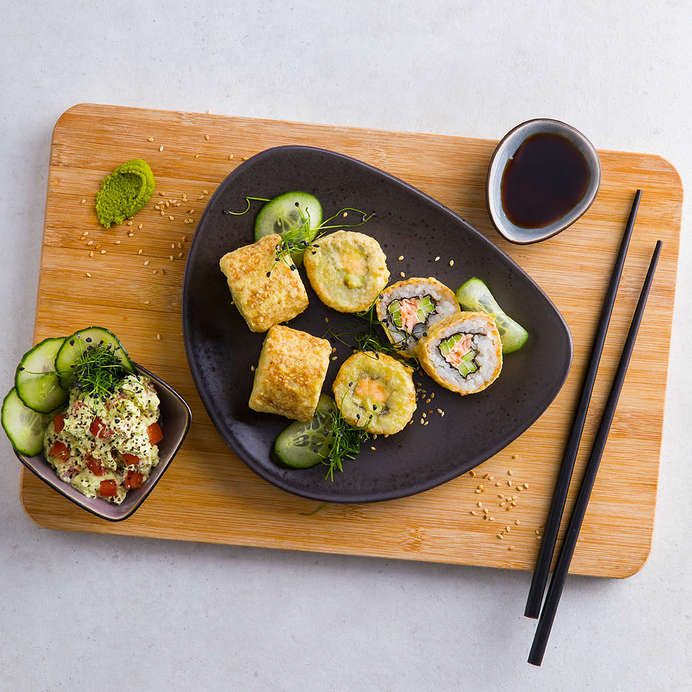Sushi crocant cu somon