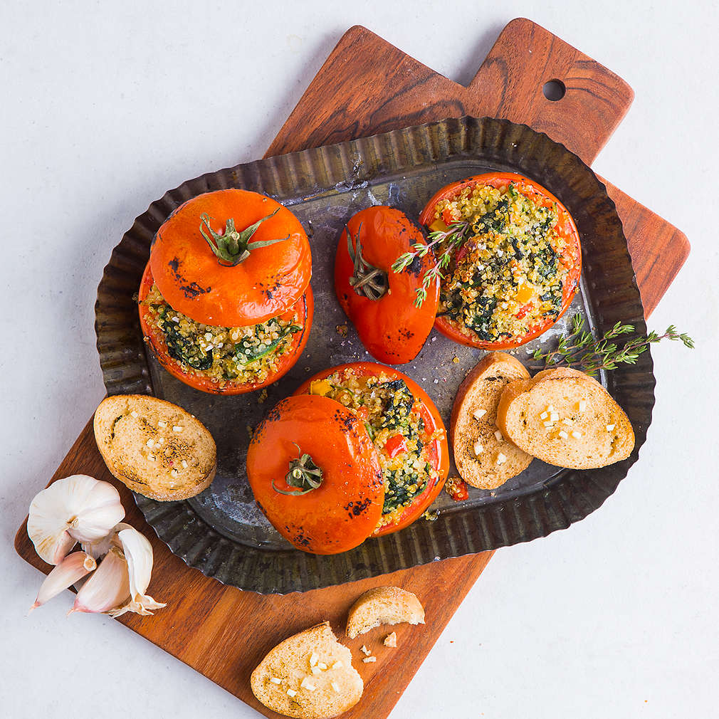 Zdjęcie przepisu Pomidory z komosą ryżową (quinoa)