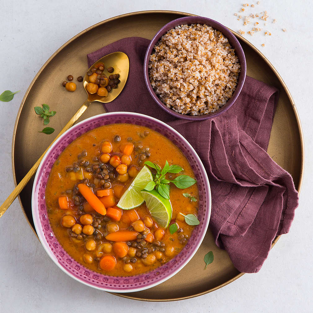 Linsen-Kichererbsen-Curry mit Dinkel-Bulgur - Rezept | Kaufland