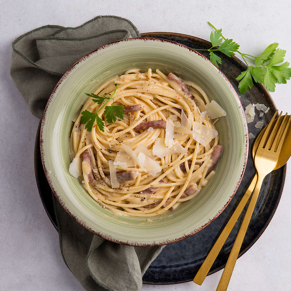 Abbildung des Rezepts Spaghetti Carbonara mit Sahne