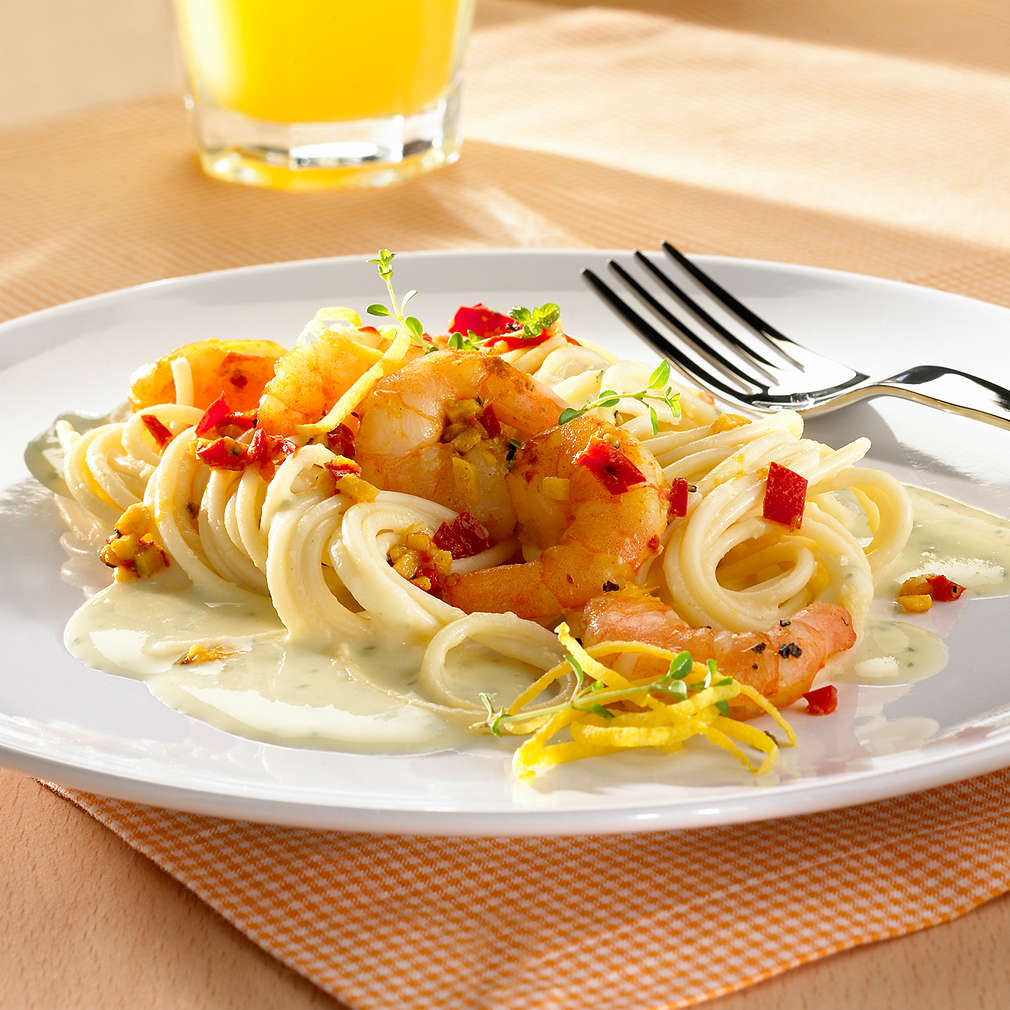 Zobrazit Pikantní krevetové špagety s citronovou omáčkou receptů