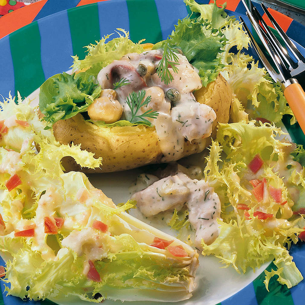 Zobrazit Plněné brambory s matjesovým salátem a čekankou receptů
