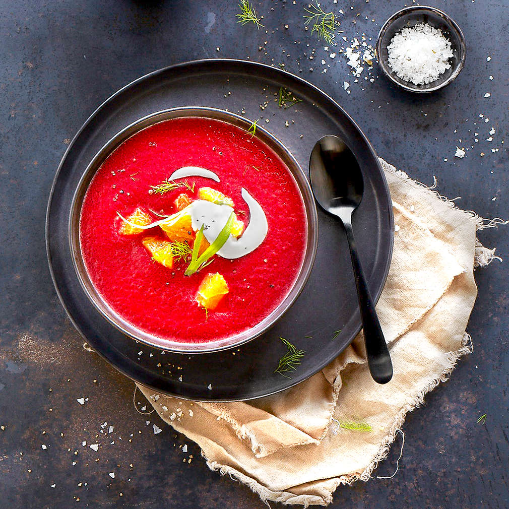 Imaginea rețetei Supă de sfeclă roșie cu portocale