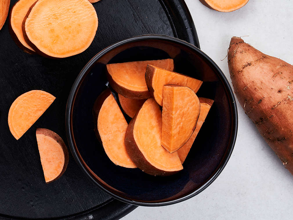 Свежий батат, подробный вид