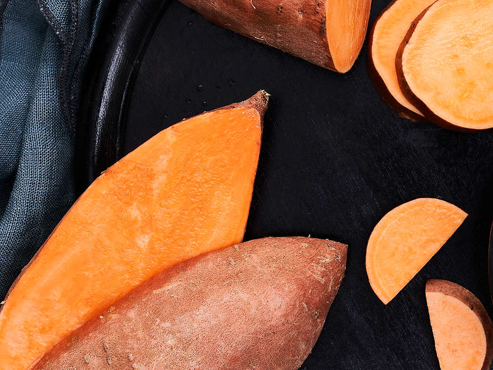 Свежий батат, подробный вид