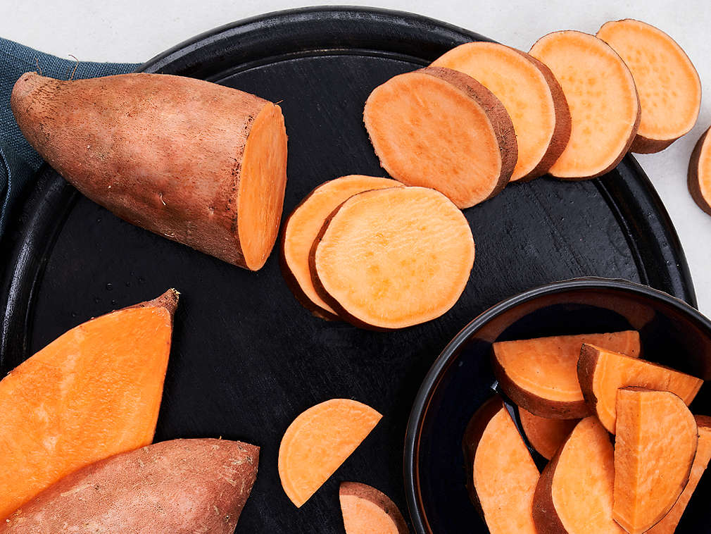 Свежий батат, подробный вид