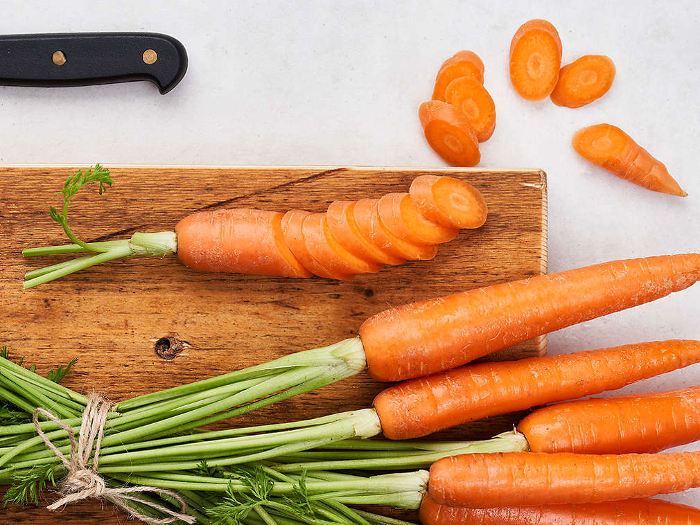 Frische Karotten in der Detailansicht
