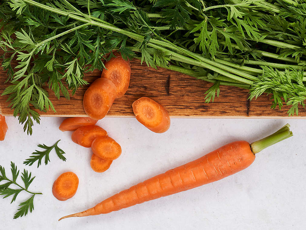 Detailný pohľad na čerstvú mrkvu