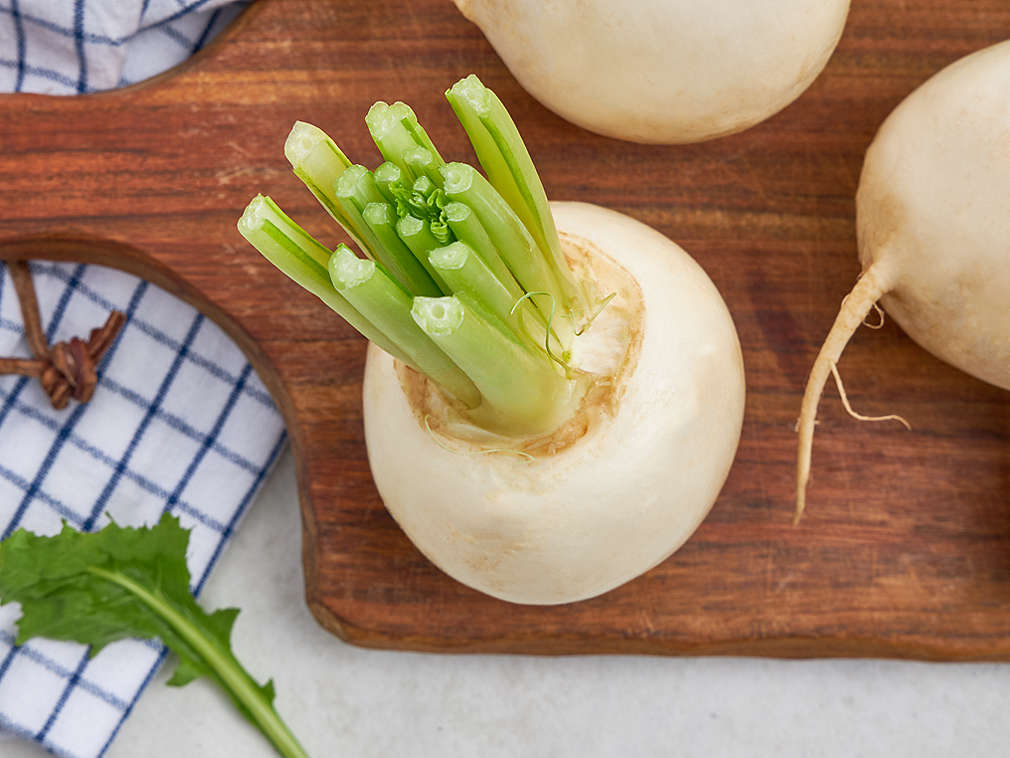 Свежая столовая репа, подробный вид