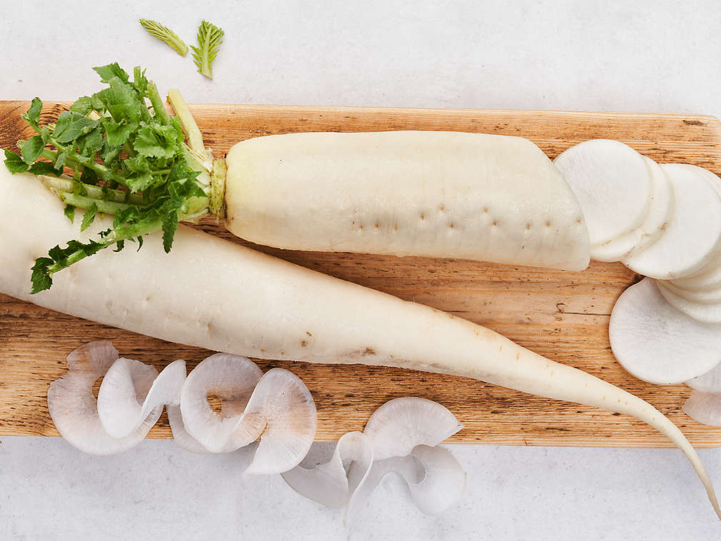 Svježa rotkvica u detaljnom prikazu