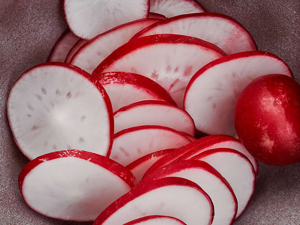 Свежий редис, подробный вид