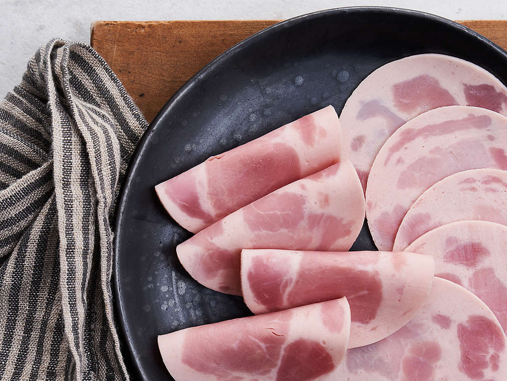 Frischer Bierschinken in der Detailansicht