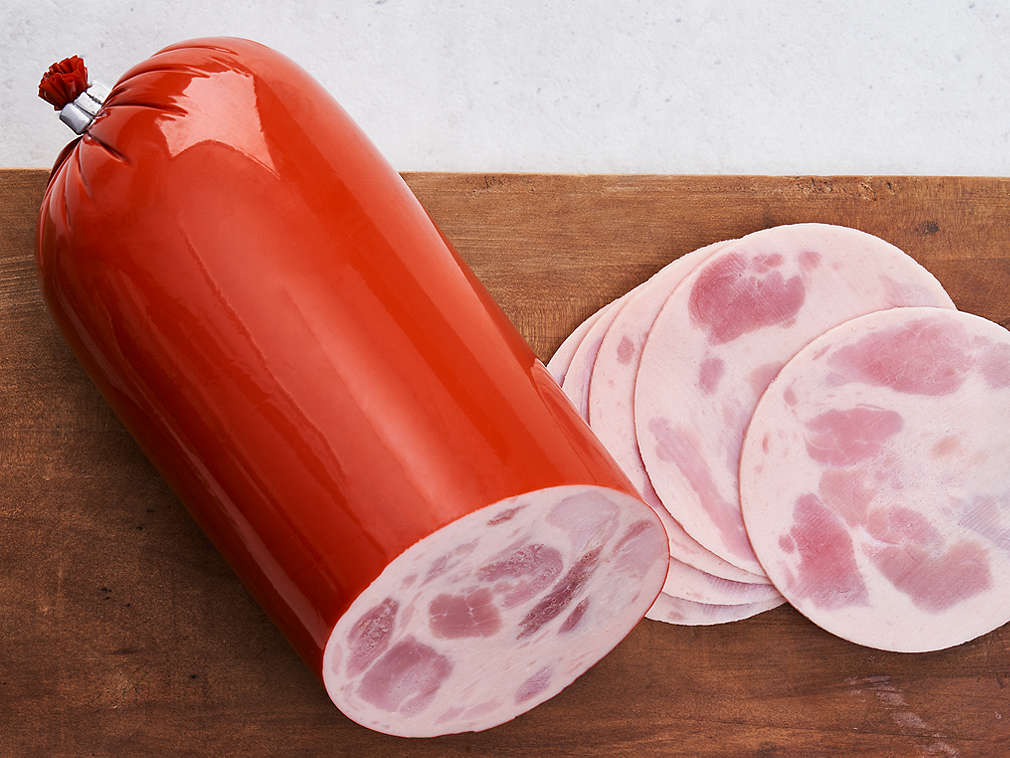 Frischer Bierschinken in der Detailansicht