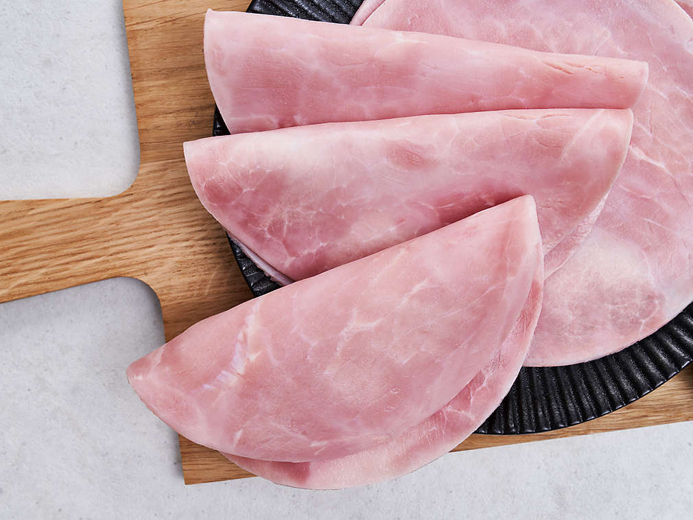 Frischer Kochschinken in der Detailansicht