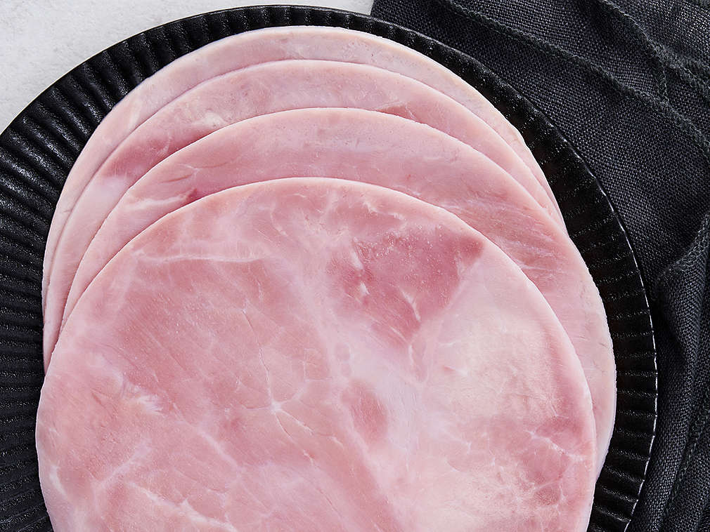 Frischer Kochschinken in der Detailansicht