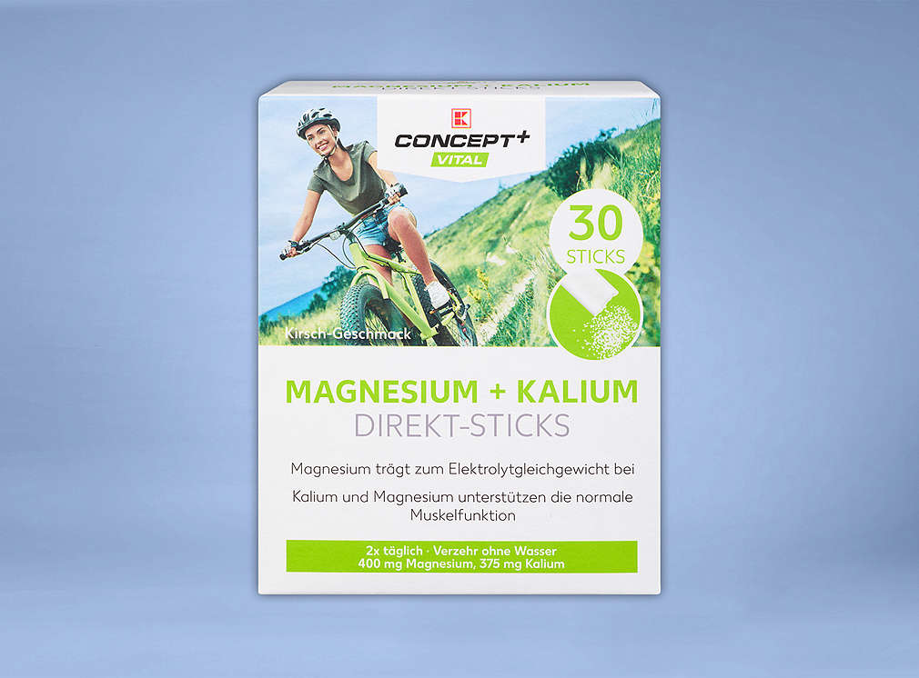Produktabbildung: K-CONCEPT+ VITAL Magnesium + Kalium Direkt-Sticks, 30 Stück