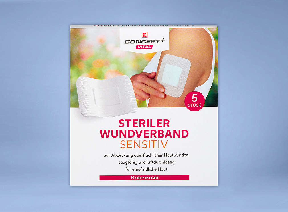 Produktabbildung: K-CONCEPT+ VITAL Steriler Wundverband sensitiv, 5 Stück 