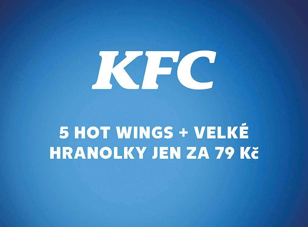 KFC 5 hot wings + velké hranolky za 99 Kč