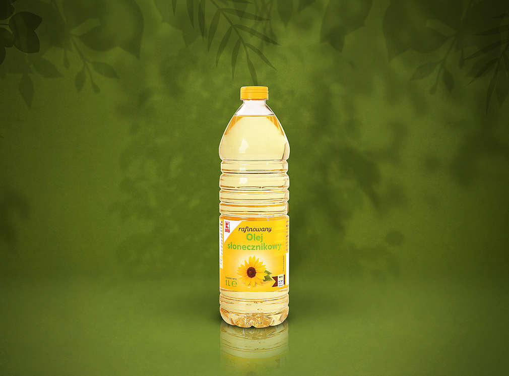 Olej słonecznikowy marki K-Classic w butelce PET