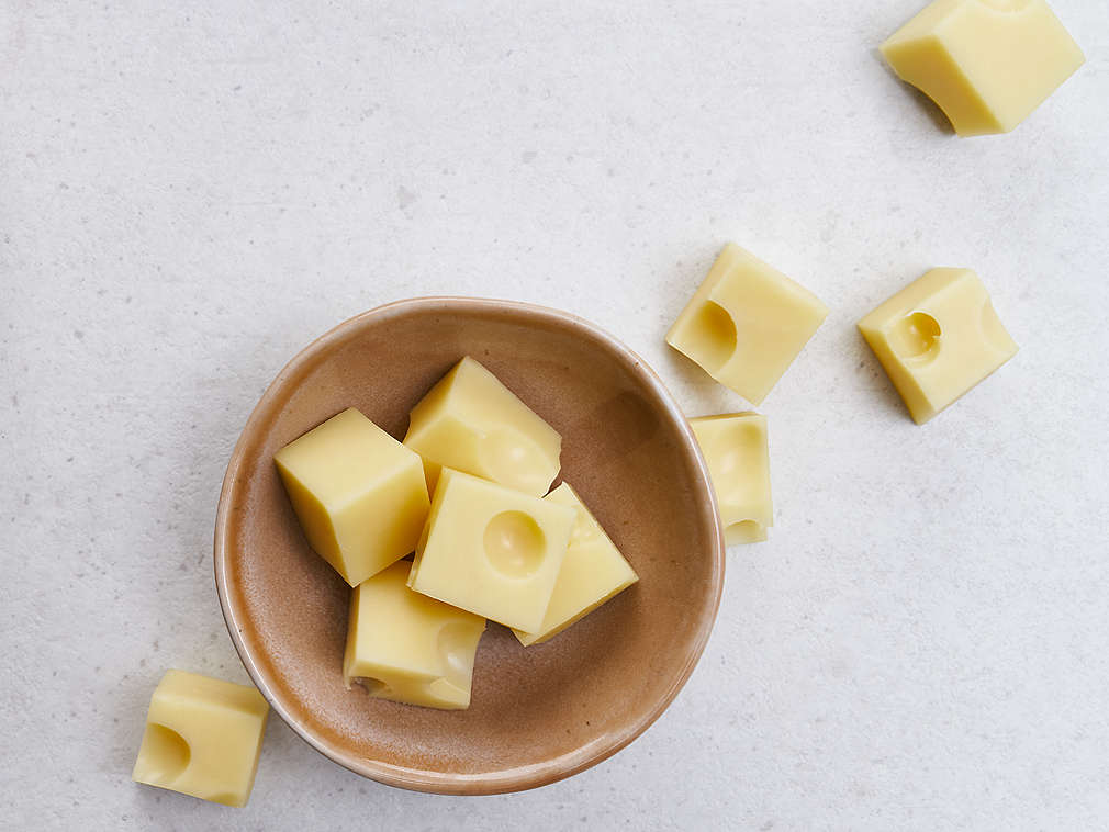 Detailný pohľad na čerstvý Leerdammer