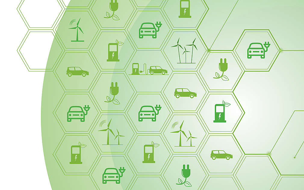 grafický vzor s ikonami na téma zelená elektřina