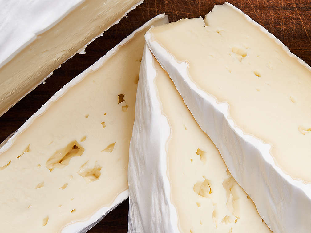 Detailný pohľad na čerstvý syr Brie