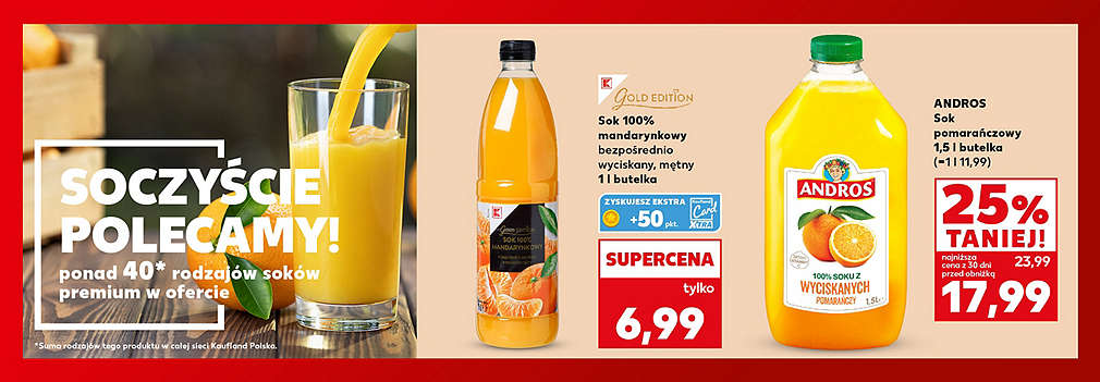 soki z mandarynek i pomarańczy