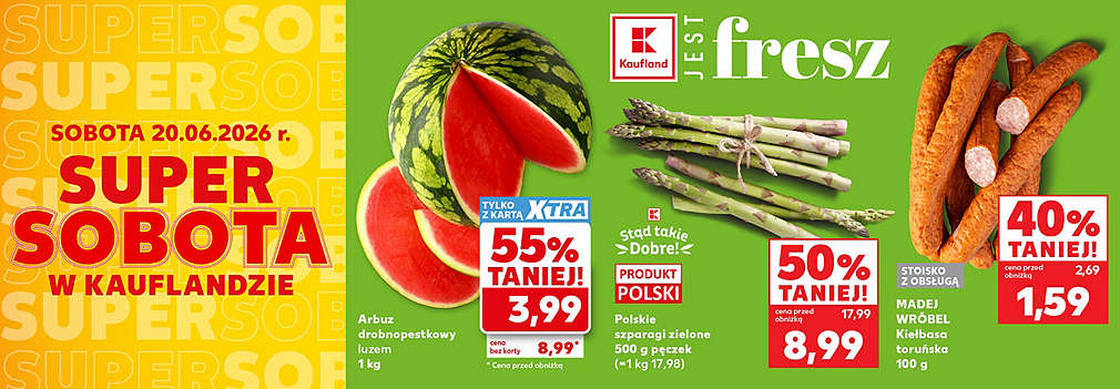 arbuz, szparagi, kiełbasa