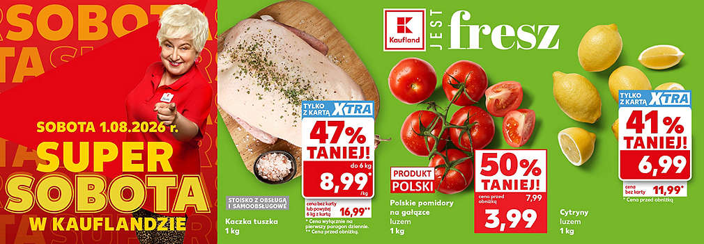 kaczka tuszka, pomidory na gałązce i cytryny