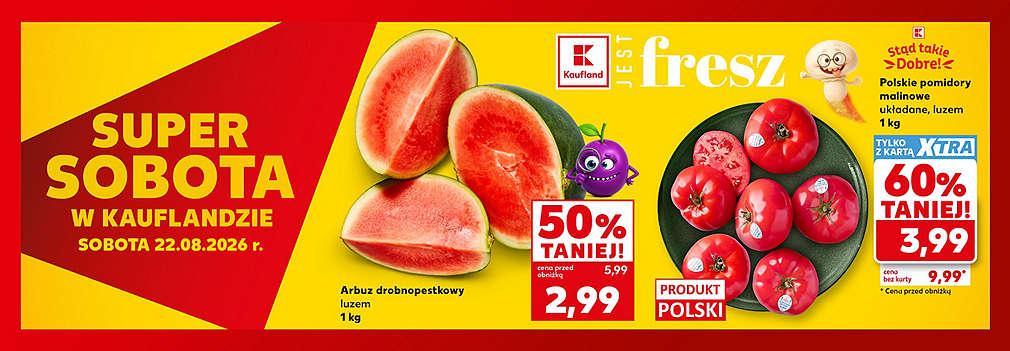 arbuz bezpestkowy i pomidory malinowe