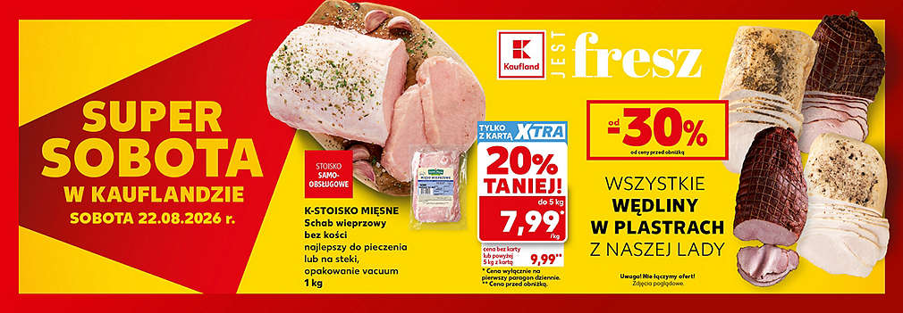 schab wieprzowy i wędliny w plastrach