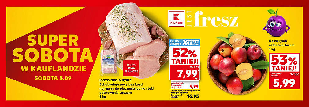 schab wieprzowy i nektarynki