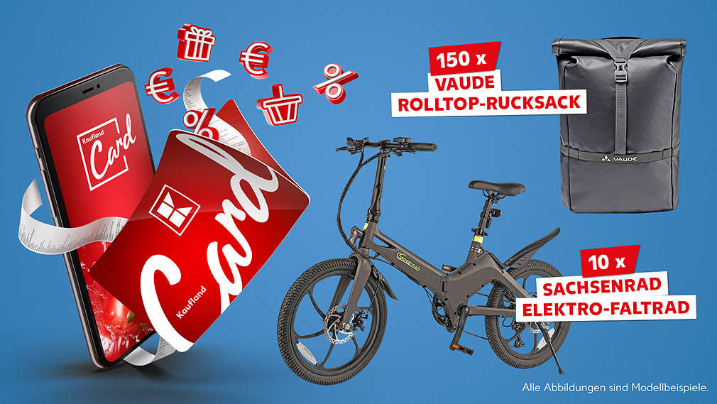 Abbildungen: Kaufland Card sowie beispielhafte Abbildung der Gewinne