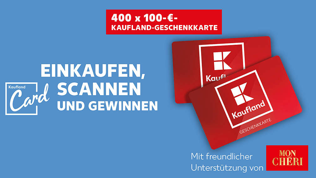 Abbildungen: Kaufland Card sowie beispielhafte Abbildung der Gewinne