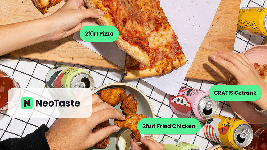 Abbildung: Verschiedene Gerichte; Logo:NeoTaste