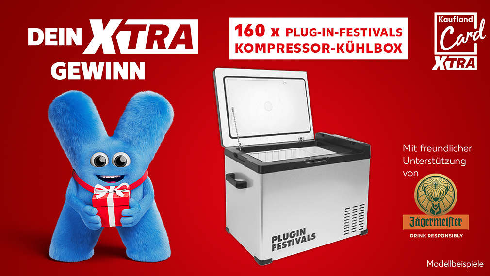 Abbildung Kaufland Card XTRA-Logo; Schriftzug „Dein XTRA Gewinn“; beispielhafte Abbildung des Gewinns