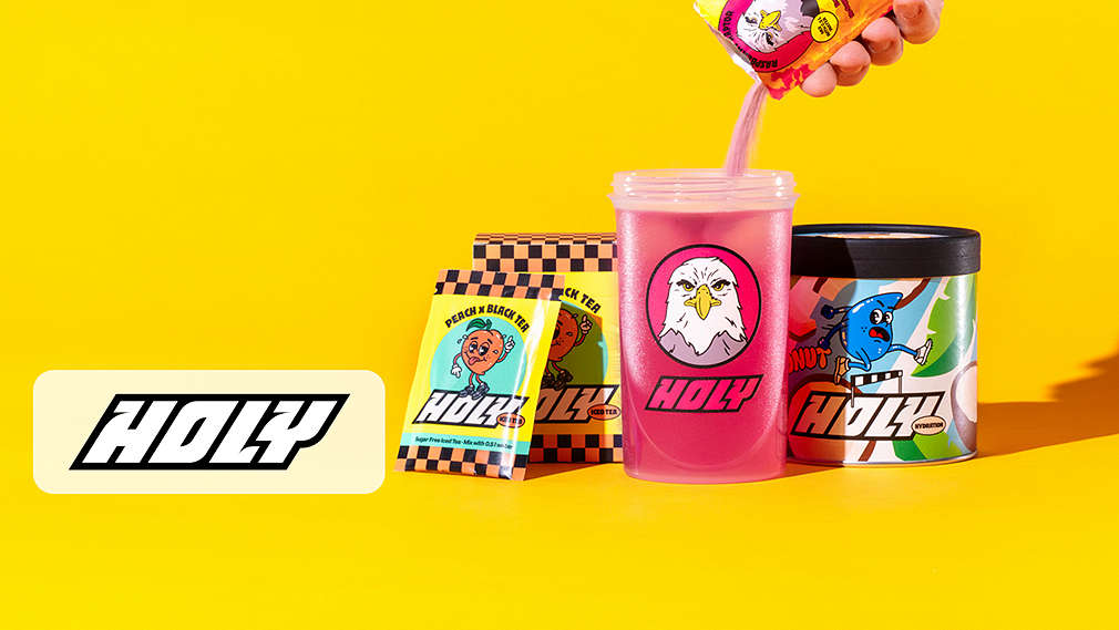 Abbildung: Verschiedene Produkte von Holy; Logo: HOLY