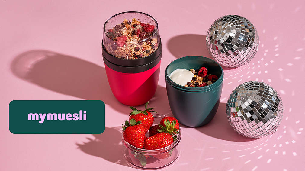 Abbildung: Müsli; Logo: mymuesli