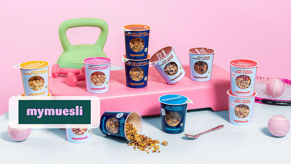 Abbildung: Müsli; Logo: mymuesli