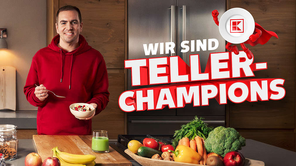 Schriftzug: Wir sind Teller-Champions