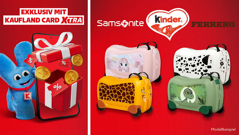 Schriftzug „Exklusiv mit Kaufland Card XTRA”; beispielhafte Abbildung des Gewinns