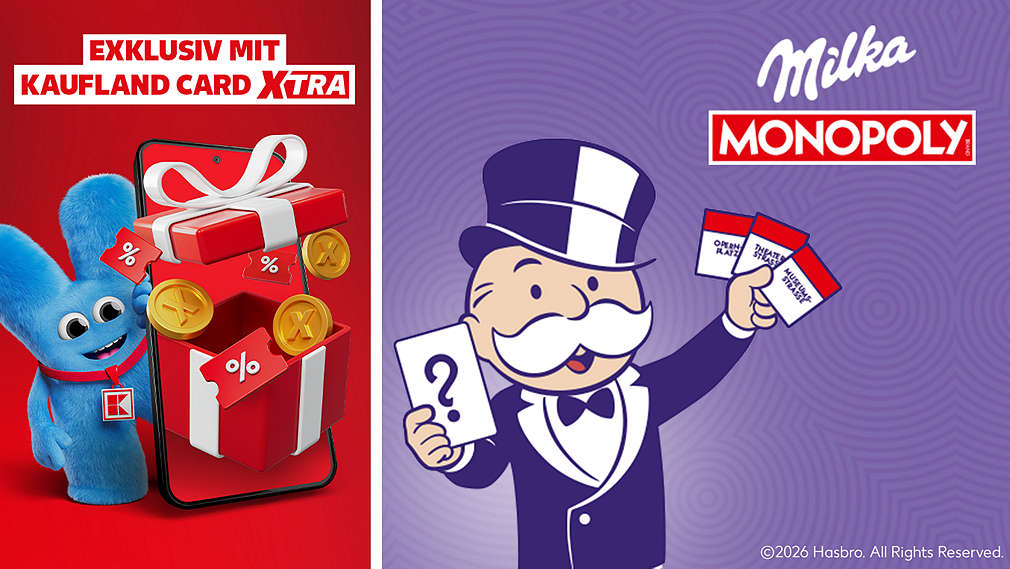 Abbildung Kaufland Card XTRA-Logo; Schriftzug „Dein XTRA Gewinn“; beispielhafte Abbildung des Gewinns