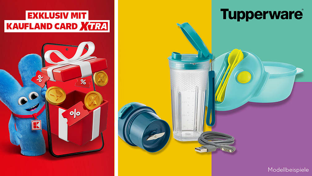 Schriftzug „Exklusiv mit Kaufland Card Xtra“; beispielhafte Abbildung des Gewinns