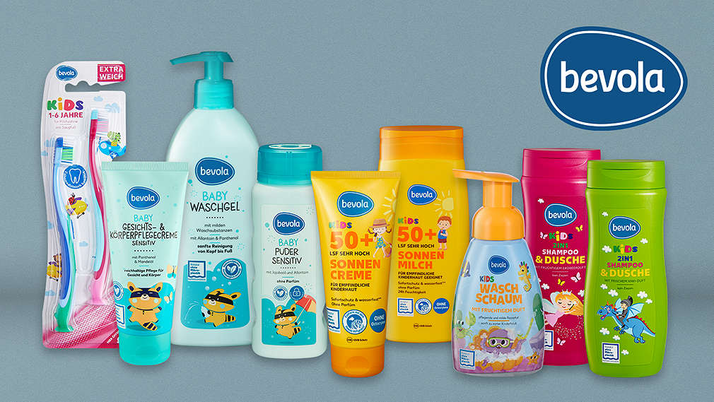 Verschiedene Baby- und Kinderprodukte von BEVOLA®