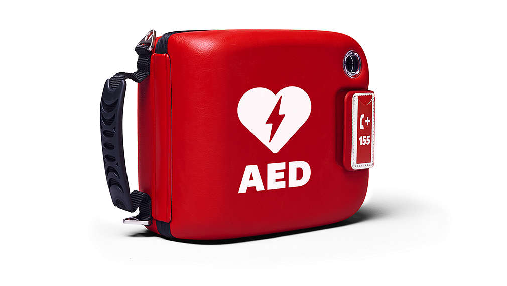 červený defibrilátor AEG