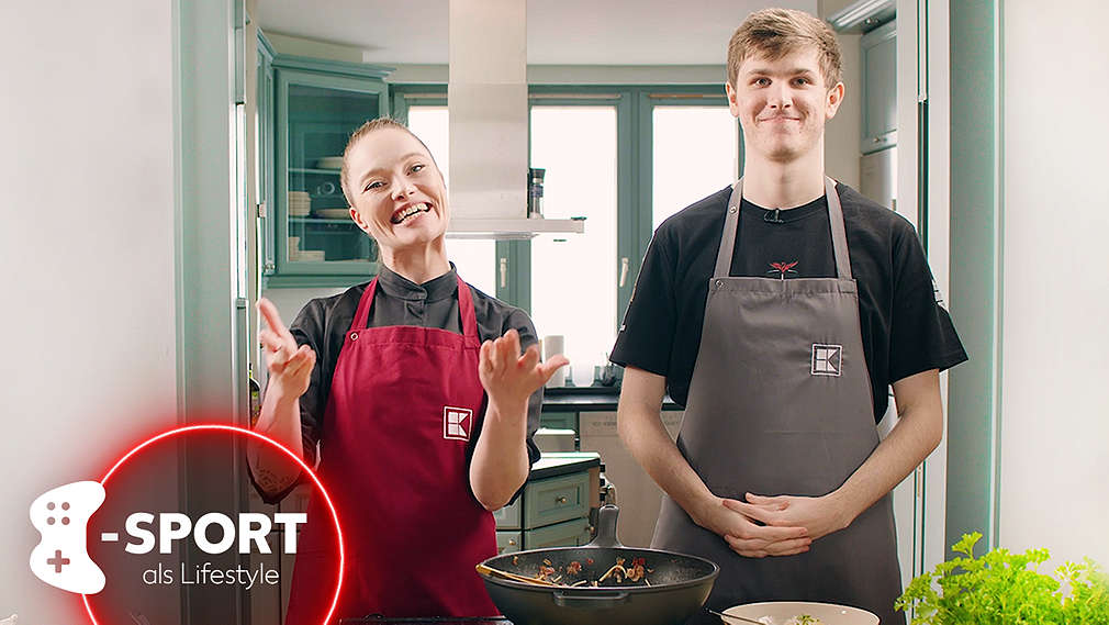 Verena Leister und Indeed in der Küche der Kaufland Hangry Knights
