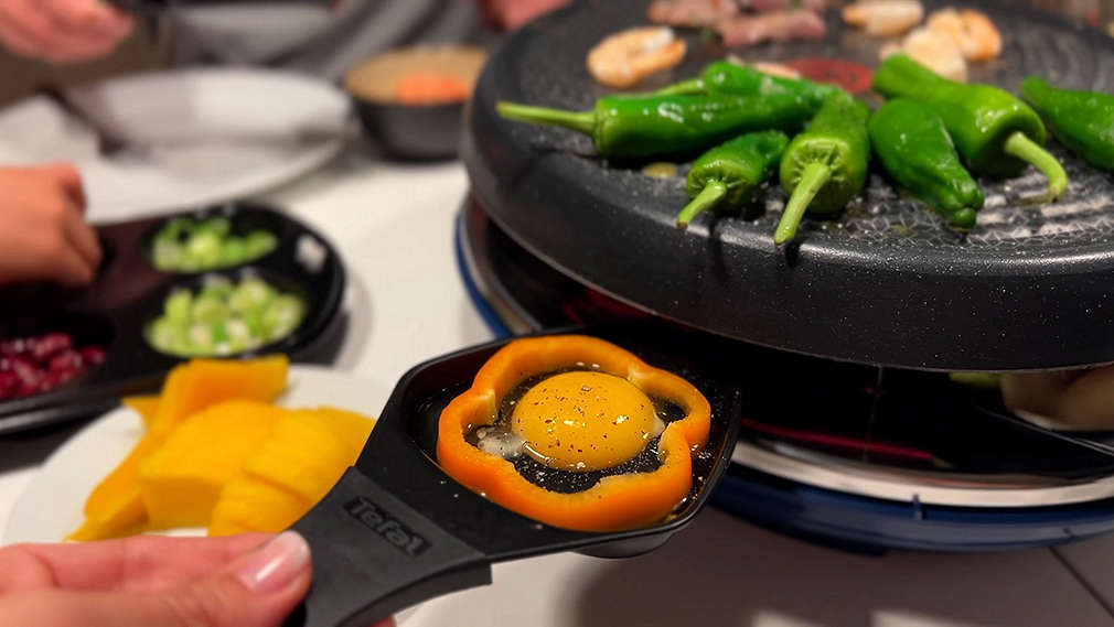 Gefülltes Raclette-Pfännchen